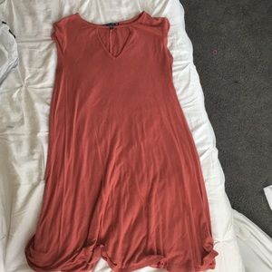 Apricot colored keyhole dress